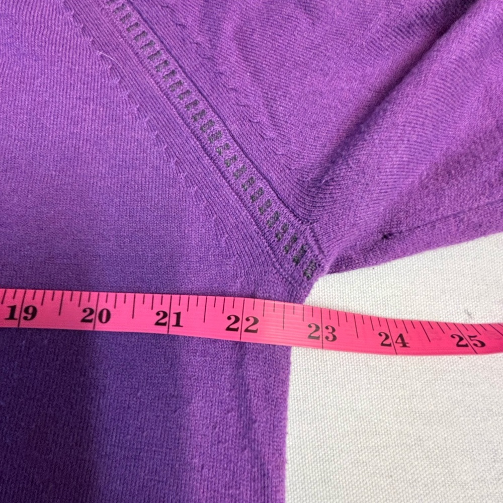 Ted Baker Purple Grey V Neck Cotton Blend Classic New Preppy Academia Sweater 5 - Picture 10 of 11